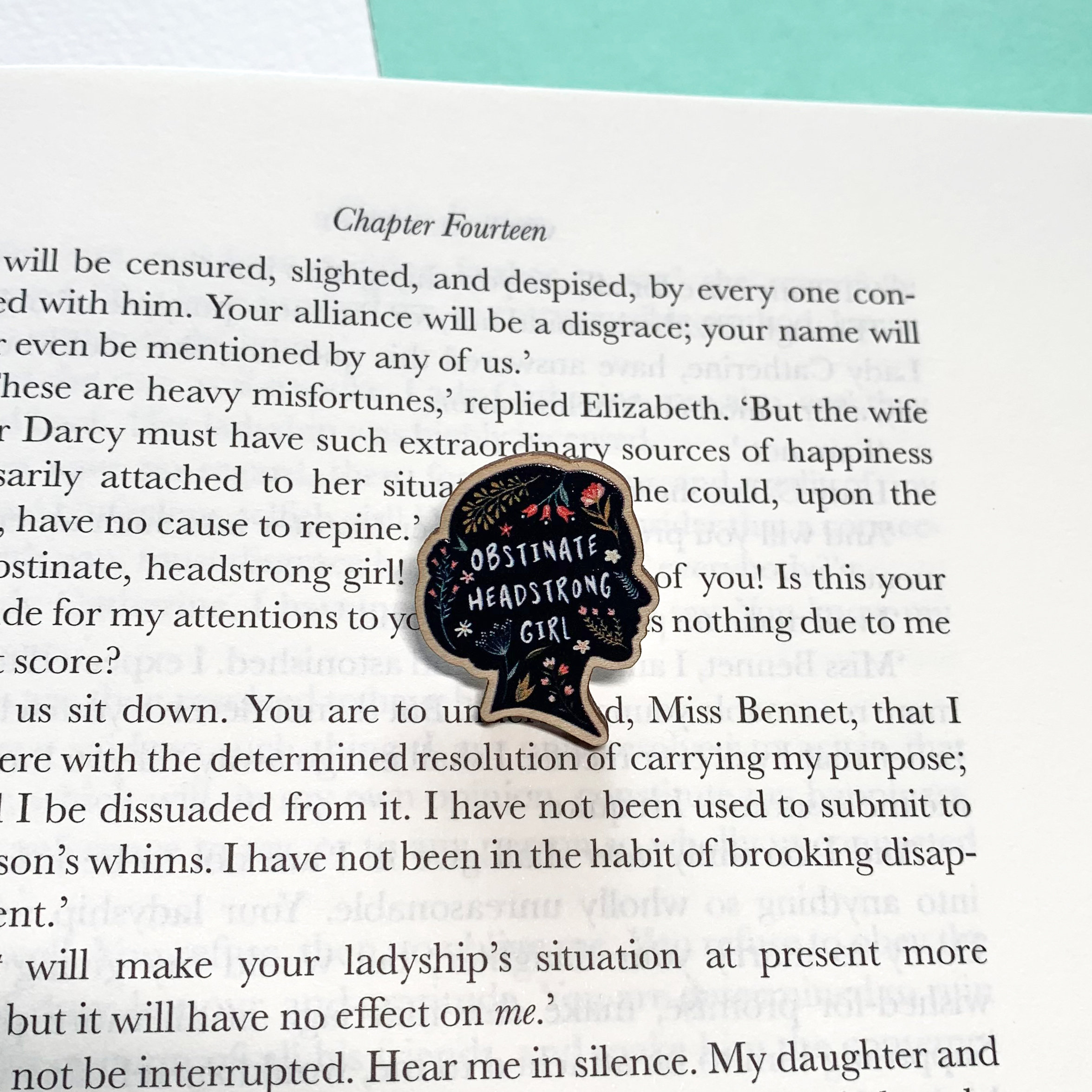 Jane Austen Pride and Prejudice /'Obstinate Headstrong Girl/' Literary Print Eco-Friendly