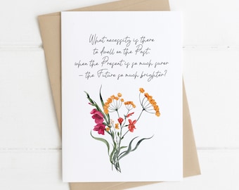 Jane Eyre - 'Past, Present, Future' Literary Quote Card - Postcard - Charlotte Bronte - Eco-Friendly - Recycled - Bookish Card