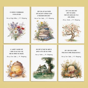Anne Shirley Cartes postales - Mini impressions - Anne of Green Gables - Anne of Avonlea - L. M. Montgomery - Cadeaux pour les lecteurs - Citations de livres