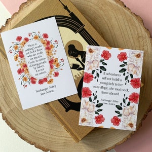 Carte postale de citation de l'abbaye de Northanger - Jane Austen - respectueux de l'environnement - citation littéraire - livresque - cadeaux pour les amateurs de lecture
