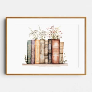 May include: A watercolour painting of a stack of vintage books with floral accents. The books are titled "Oliver Twist", "Little Dorrit", "David Copperfield", "Nicholas Nickleby", "A Christmas Carol", "Great Expectations", and "A Tale of Two Cities".