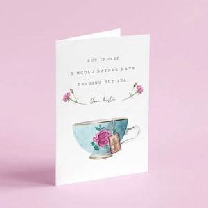 Mansfield Park - carte citation littéraire « Nothing But Tea » - Jane Austen - respectueux de l'environnement - recyclé - carte livresque