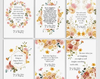 Anne of Green Gables Floral Postcards - L. M. Montgomery - Eco-Friendly - Bookish - Gifts For Book Lovers