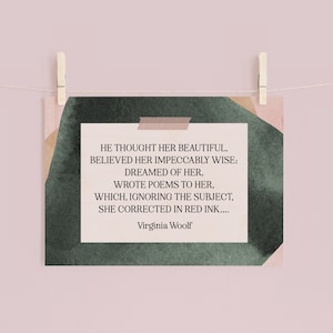 Mme Dalloway - carte postale « Il la trouvait belle » - Virginia Woolf - citation de livre - cadeau pour amateur de lecture - respectueux de l'environnement