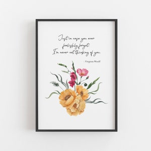 Virginia Woolf - 'I'm Never Not Thinking Of You' Literary Quote Print - Digital Download