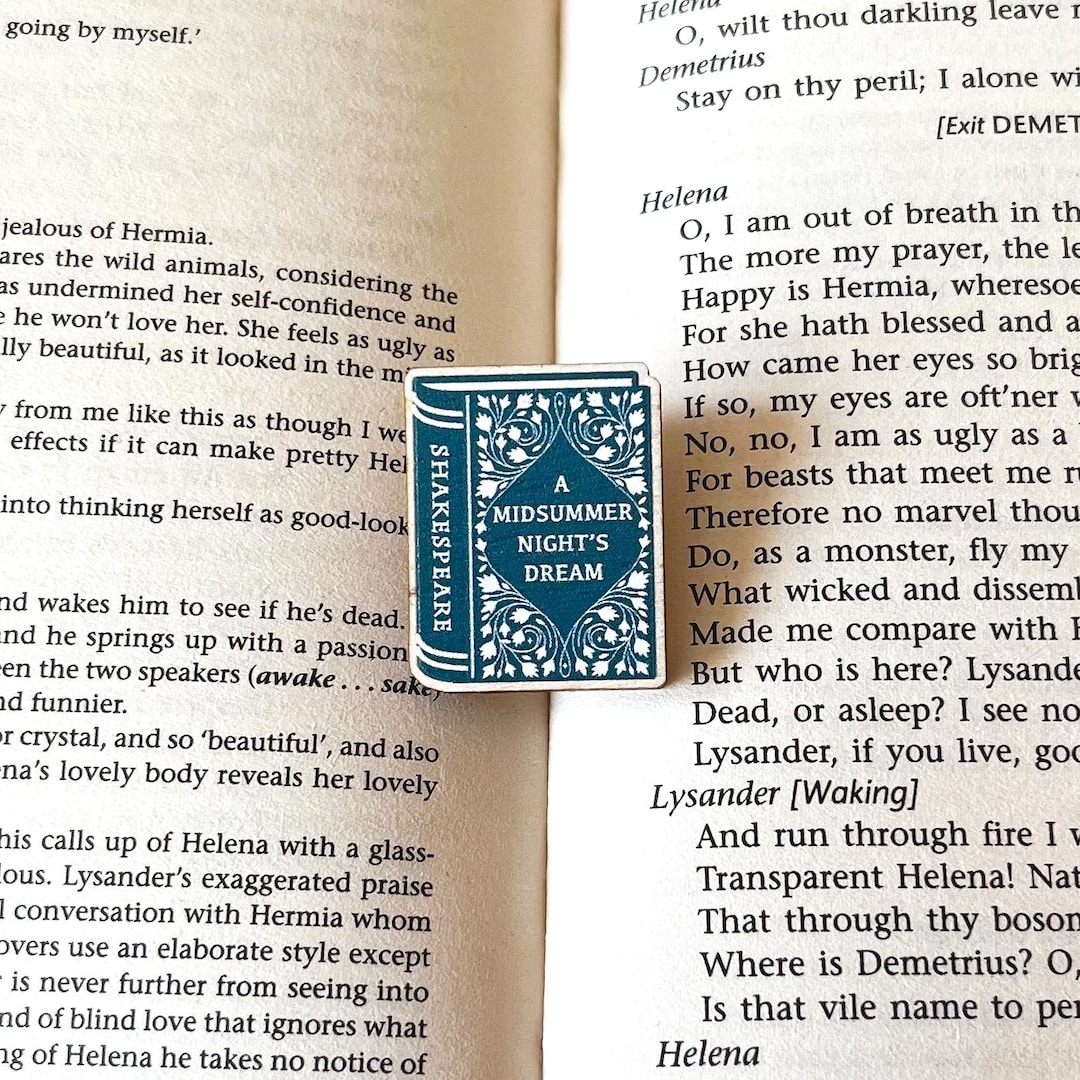 A Midsummer Night's Dream Wooden Pin - William Shakespeare - Book Pin ...