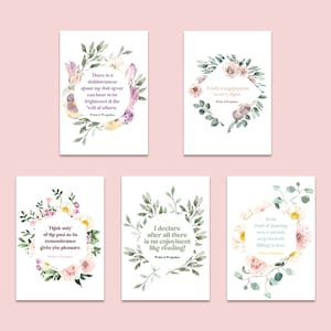 Jeu de cartes postales Orgues et préjugés - Jane Austen - Respectueux de l'environnement - Lot de 5