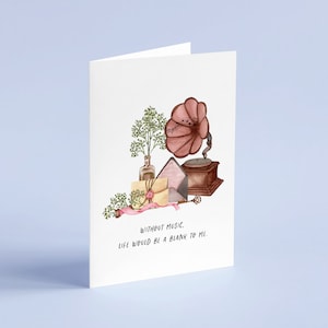 Emma - carte de citation littéraire « sans musique » - Jane Austen - respectueux de l'environnement - recyclé - carte livresque