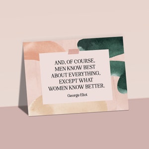 Middlemarch - Carte postale « Ce que les femmes savent faire de mieux » - George Eliot - Respectueuse de l'environnement