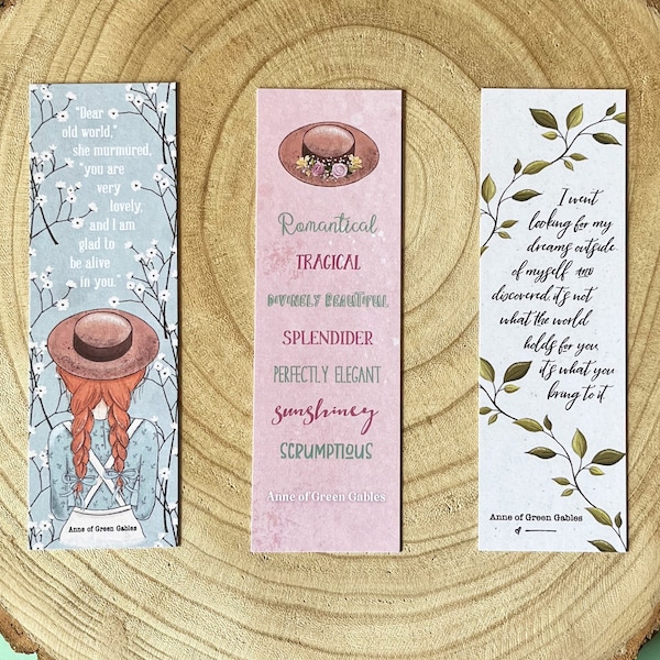 Anne of Green Gables Bookmark - L. M. Montgomery - Literary Quote - Eco-Friendly