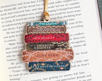 Bronte Sisters Book Stack Decoration - Gifts for Book Lovers - Stocking Filler - Christmas Gift -  Emily Bronte - Charlotte Bronte - Bookish