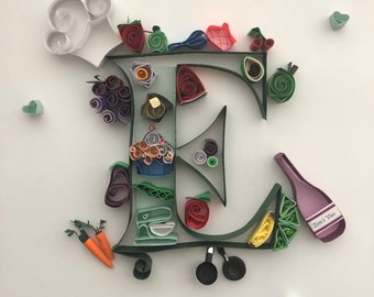 Paper Quilling Art - Letter E