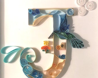 Paper Quilling Art - Letter J