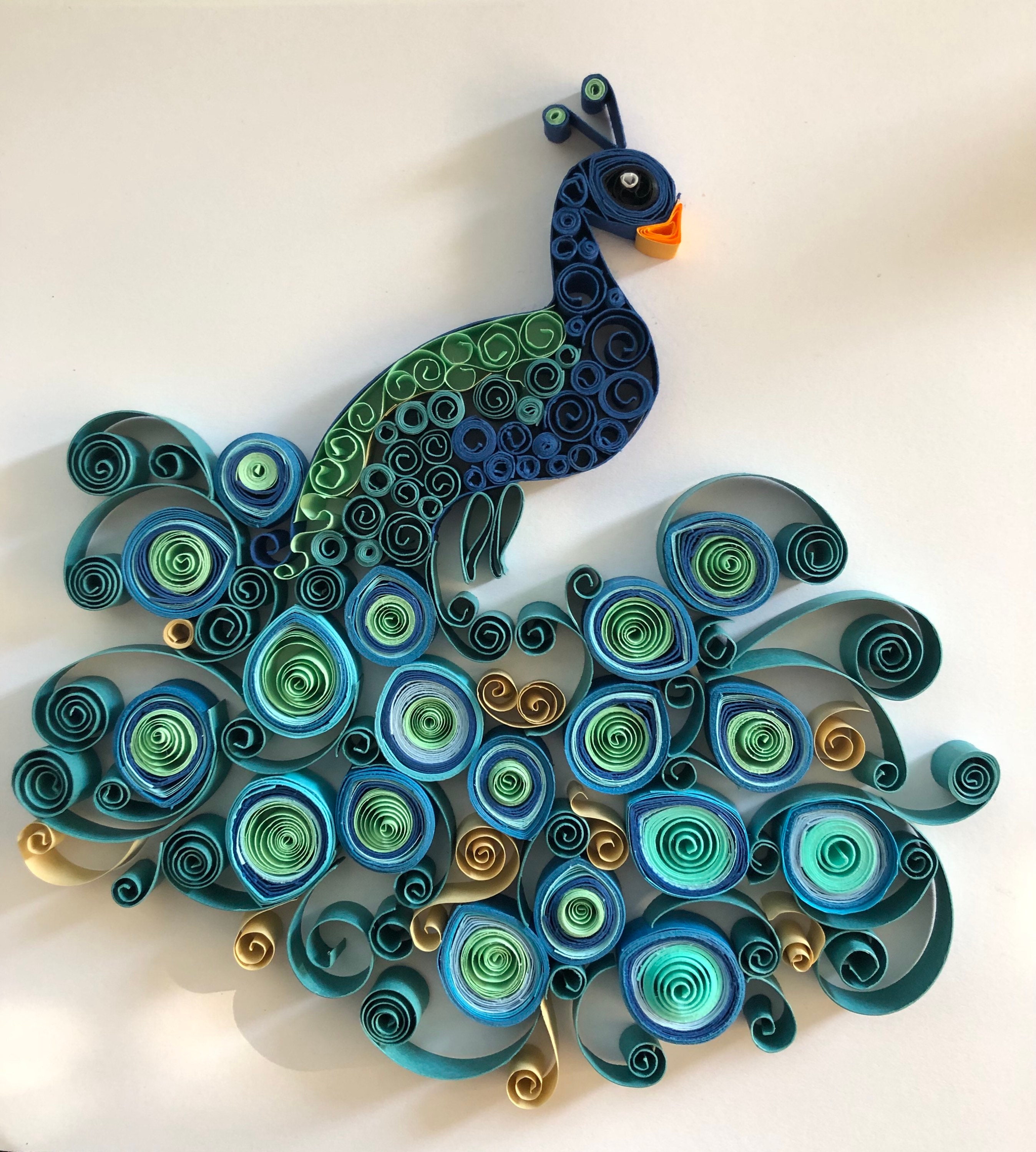 Qulling paper Earrings || Beautiful Earrings peacock || Mango Earrings  design - YouTube