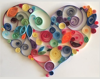 Heart -LARGE - Paper Quilled