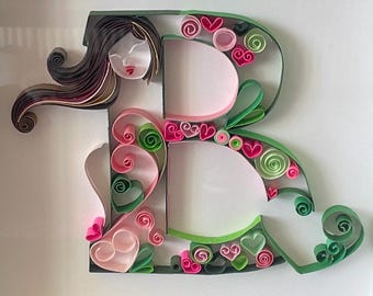 Paper Quilling Art - Letter B
