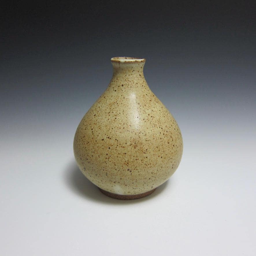 ジェイソン・フォックス作「斑点模様の陶器の花瓶／フラワーボトル