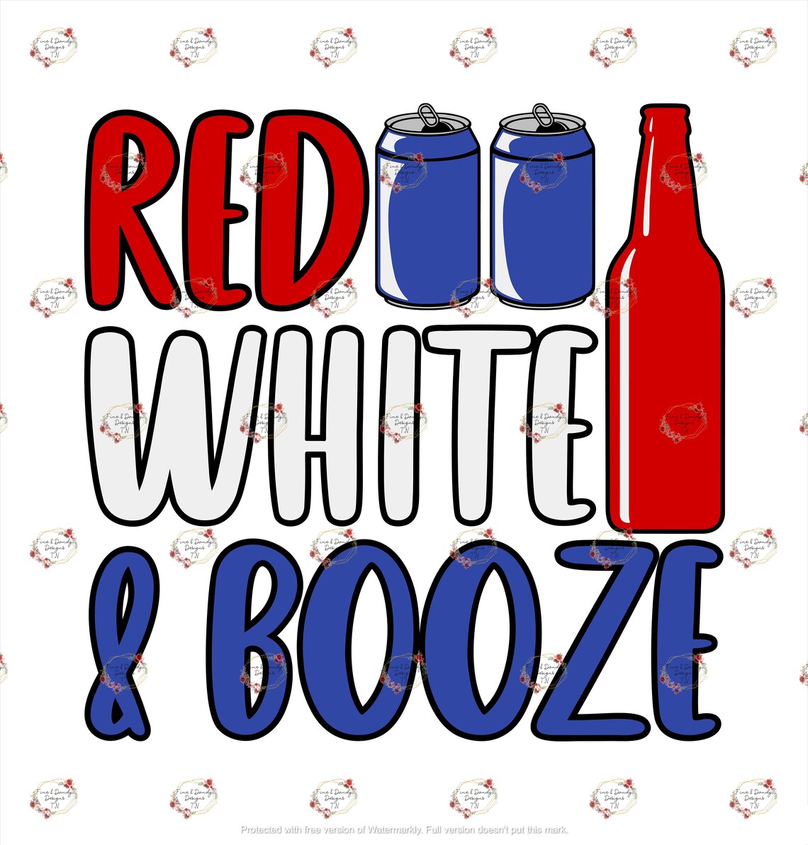 Red White & Booze… SVG PNG JPG Cut File Digital Download | Etsy