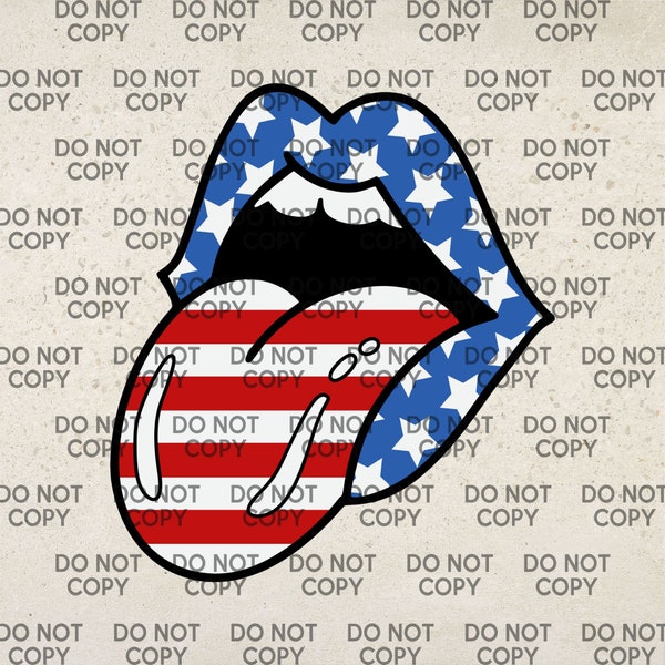 American Flag Lips... SVG, PNG, JPG, Cut File, Digital Download