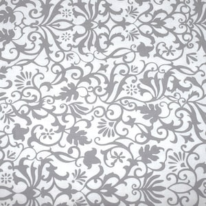 Gray And White Modern Nature Scroll Crib Sheet, Woodland Nursery Bedding, Fitted Crib Sheet, Gray Fitted Crib Sheet