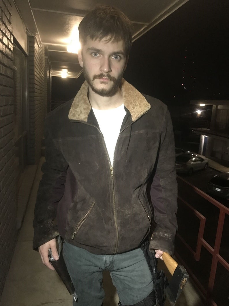 Standard Size Made to Order Brown real Suede Leather Jacket RG TWD Style