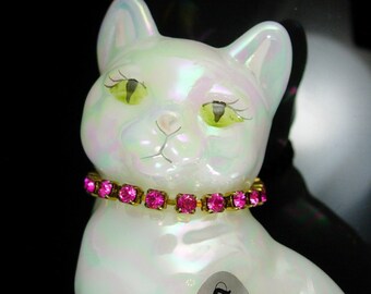 返品不可】 FENTON Calendar Cats October ガラス 猫 置物 置物 - www