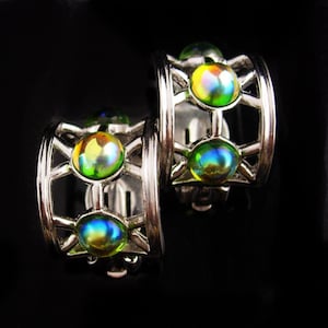 Pendientes vintage de Givenchy - piedras inquietantemente hermosas - aro de plata de diseñador de plata - regalo de aniversario - joyas firmadas - tarjeta original