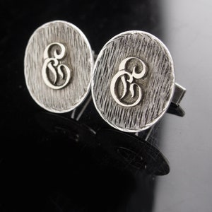 Sterling Monogrammed Cufflinks / Vintage Initial E set / joyería de letra personalizada / Carta de novio e regalo / padre de la novia / regalo de plata