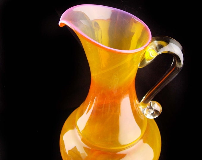 Fabulous Blenko Pitcher Vintage Blenko Handblown Glass Amberina ...