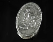 Antique Miniature box - Silver CHERUB case - Italy patch Snuff box - Italian renaissance Angels wedding ring holder case