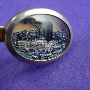 Steamboat Cuff Links Reverse Painted Cufflinks Oval Glass - Etsy