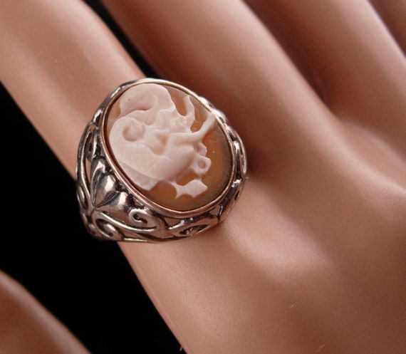 Naughty Mermaid ring / sterling nude cameo / Roma… - image 4