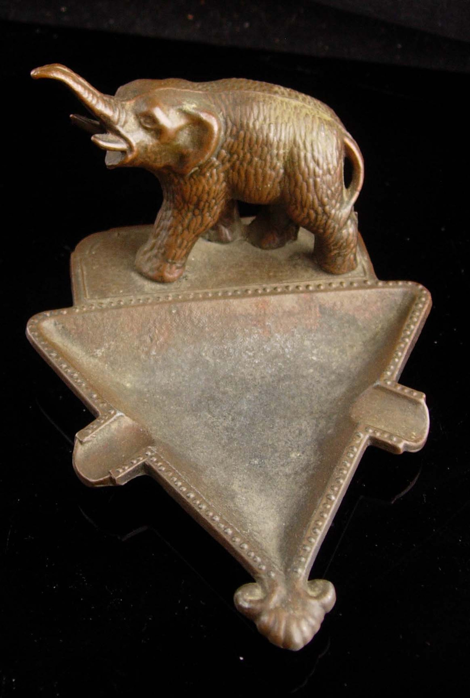 Antique Elephant Ashtray Vintage Brass Souvenir Dresser Etsy