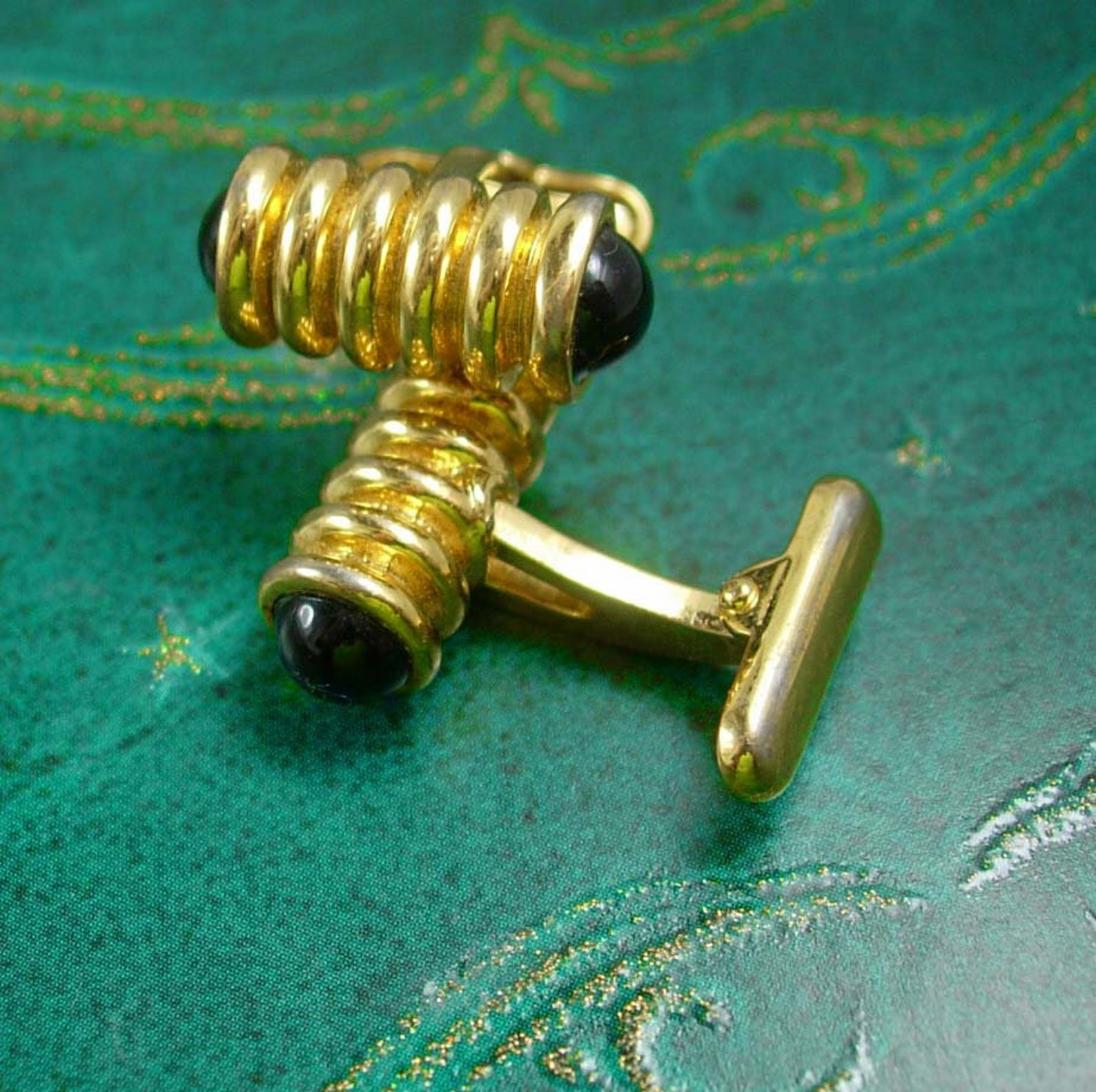 Vintage Tuxedo Cufflinks Wedding Jewelry Groom Gift Gold Plate Etsy