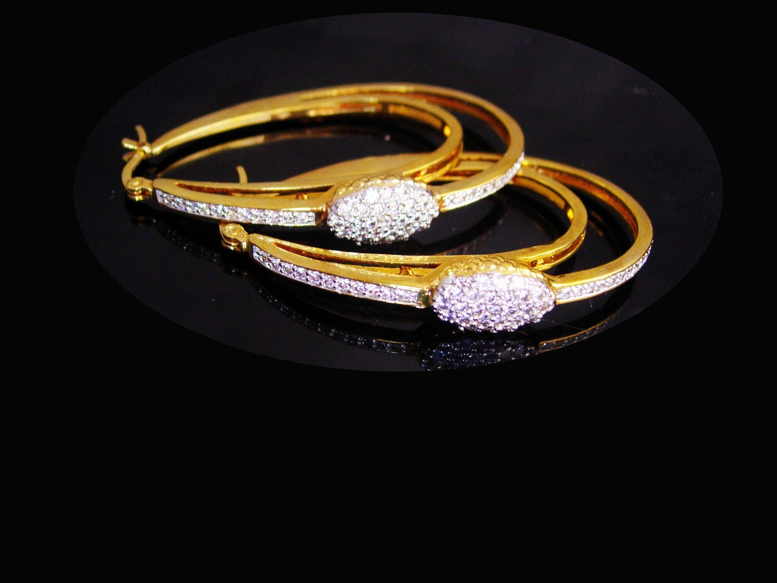 Stunning CZ Earrings high end Seta jewelry large gold Etsy