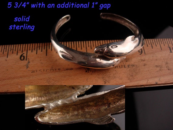 Sterling Dolphin bracelet / Kabana silver cuff ba… - image 6