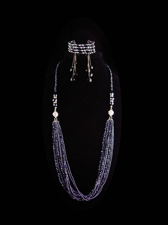 Designer statement flapper necklace - chandelier … - image 2