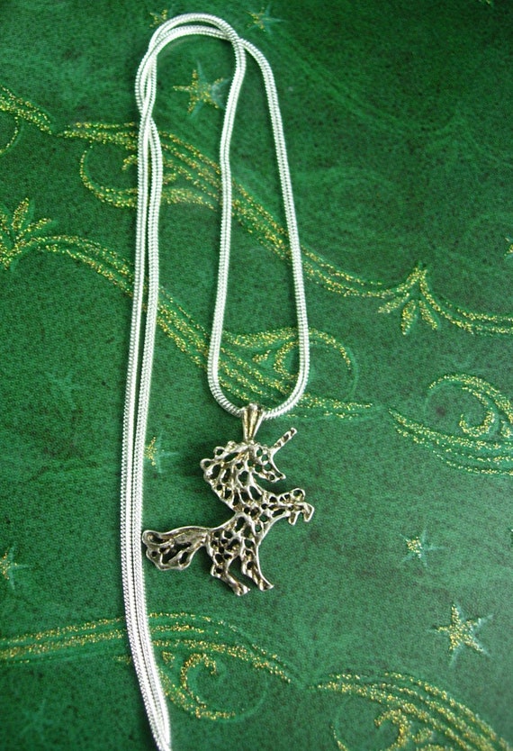 Magical Unicorn necklace Vintage Sterling Mystica… - image 3