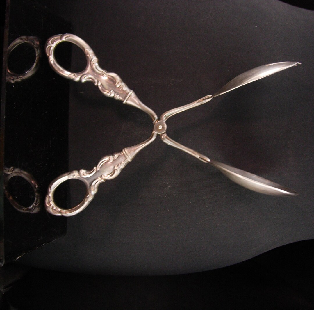 Sterling Fancy Large Fork Spoon Serving Tongs Towle Sterling Victorian