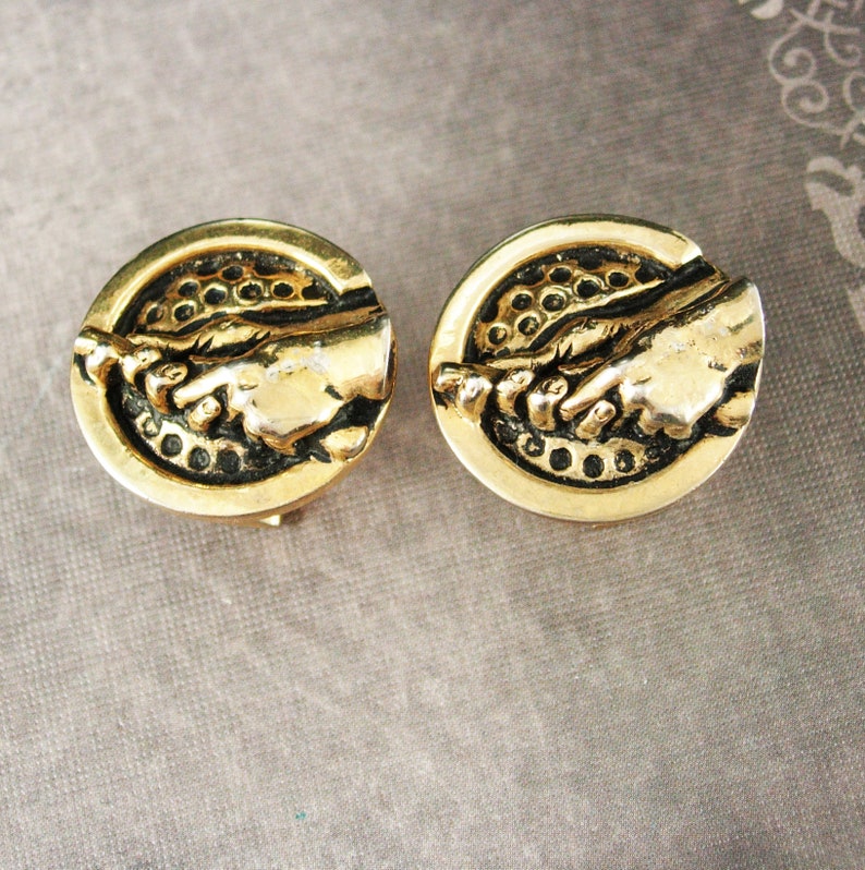 Vintage Golf Cufflinks Gold Hands With Club Retirement Golf Etsy