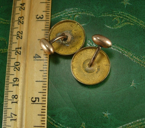 Antique Masonic cuff links Vintage Fraternal Enam… - image 5