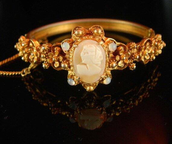 Victorian Baroque Bracelet - Cameo Bangle - Vinta… - image 2