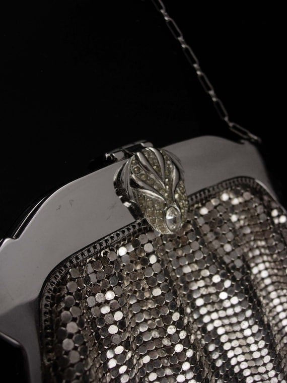 SIlver Flapper purse / vintage Whiting & Davis me… - image 2