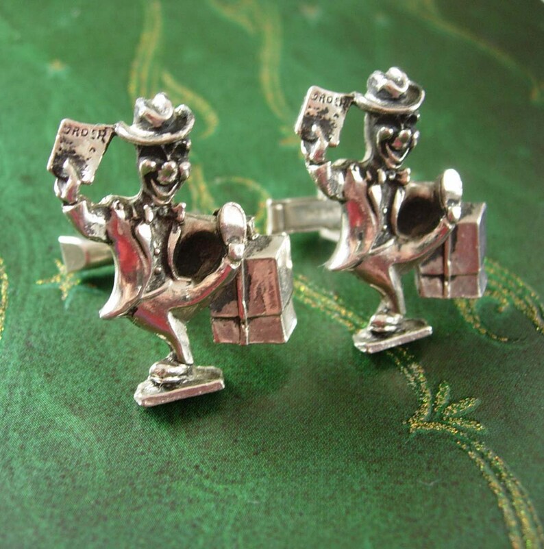 Unusual Traveling Salesman Cufflinks Vintage Figural Designer Etsy