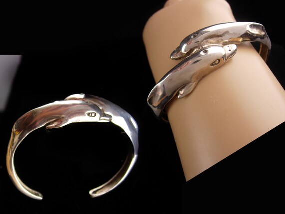 Sterling Dolphin bracelet / Kabana silver cuff ba… - image 3