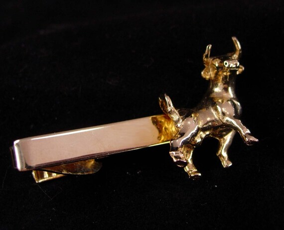 Taurus Tieclip / Vintage Bull with horns / Cuffli… - image 4