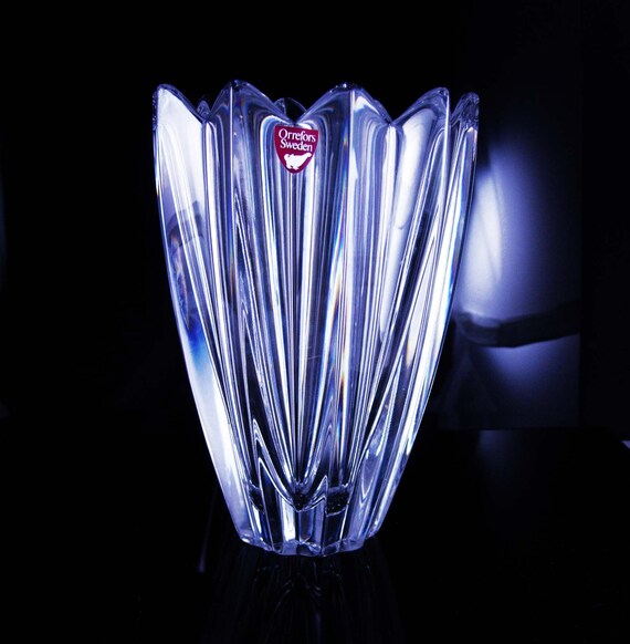 Orrefors Vase Jan Johansson Sweden Vase Lead Crystal Vase Etsy