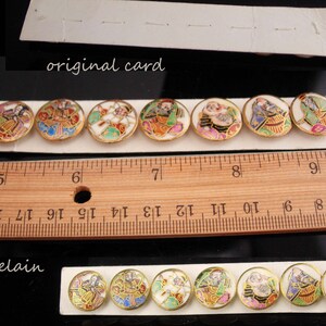 7 Japanese God Buttons / Vintage Satsuma Porcelain / 7 Immortals ...