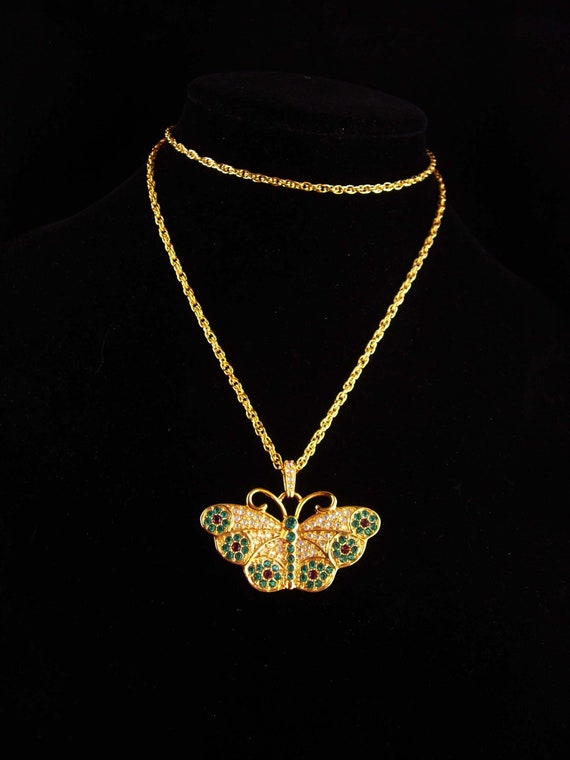 Stunning Butterfly Watch necklace Brilliant rhinest… Gem