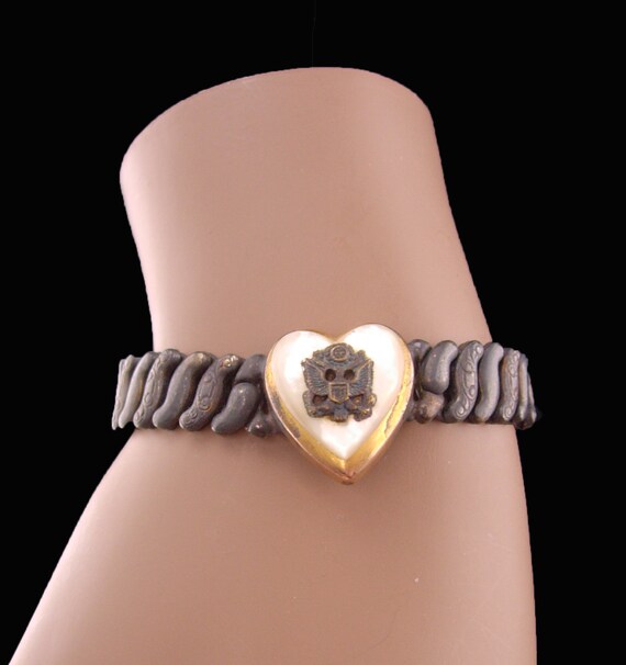 Sterling Silver Military Mom Bar Charm with Heart Sterling Silver Military Mom Bar Charm with Heart